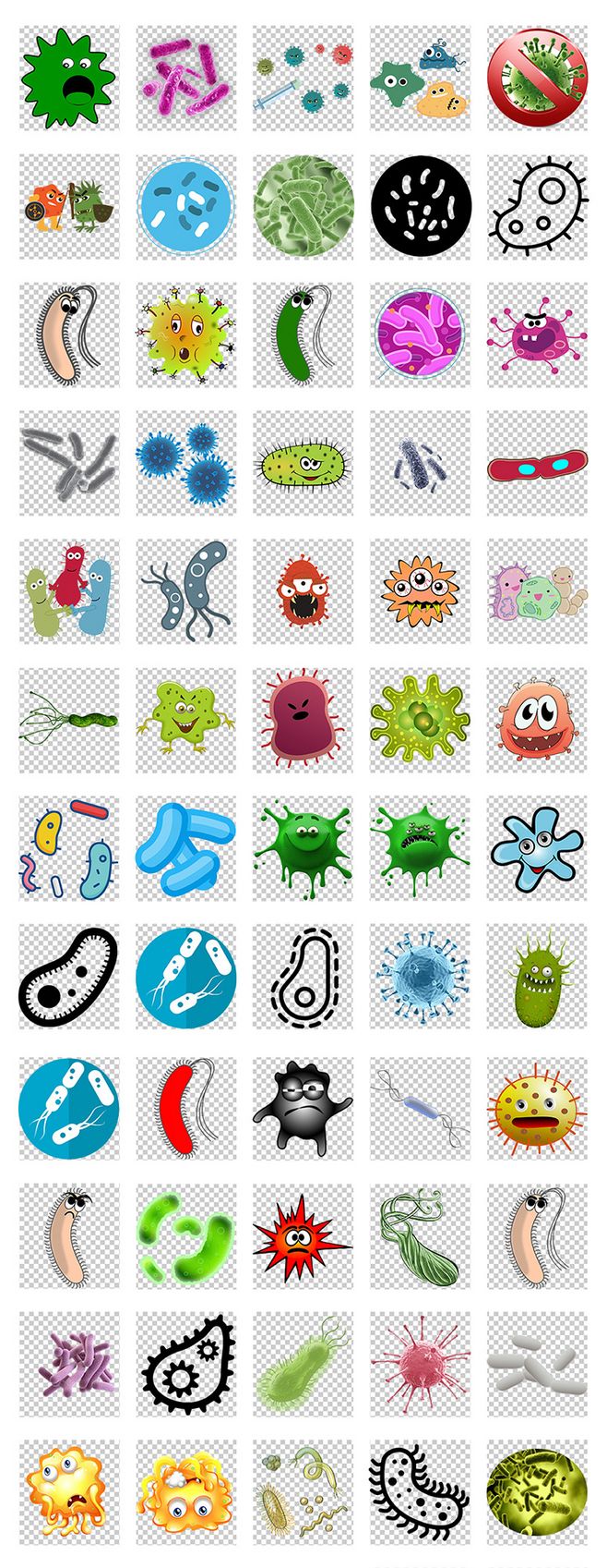卡通病毒細(xì)菌立體細(xì)菌大腸桿菌細(xì)胞微生物生物學(xué)科學(xué)研究png素材